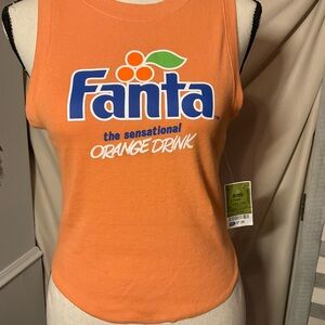 Fanta Orange Fitted Crop Tank Top